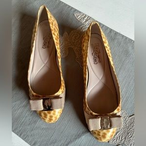 Salvatore Ferragamo - Patent Leather Animal Print Varina Ballet Flats